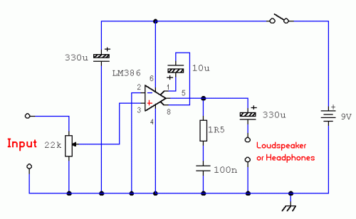 How to build Bench Amplifier - circuit diagram