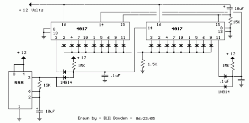 How to build 18 Stage LED Sequencer - circuit diagram