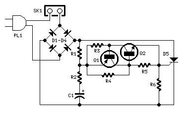 How to build 220 Volts Flashing Lamps - circuit diagram