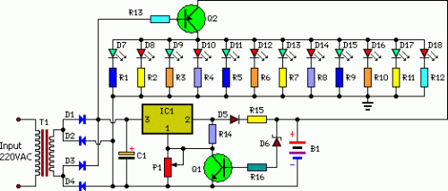 How to build Automatic Low-Power Emergancy Light - circuit diagram
