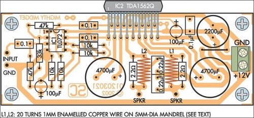 How to build 36 Watt Audio Power Amplifier Using TDA1562Q - circuit diagram
