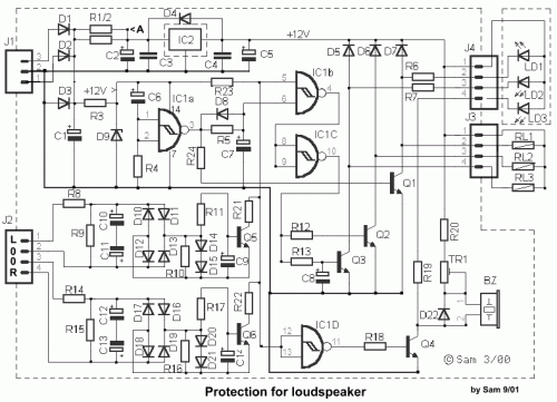 How to build DC Protection / Time Delay for Loudspeaker - circuit diagram