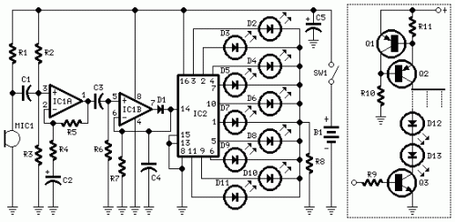 How to build Dancing LEDs - circuit diagram