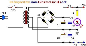 How to build 45 Watt Class-B Audio Power Amplifier - circuit diagram