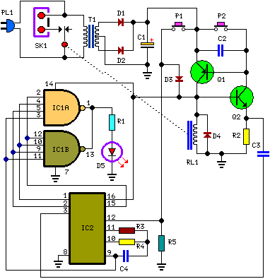 How to build A Bedside Lamp Timer Circuit Schematic - circuit diagram