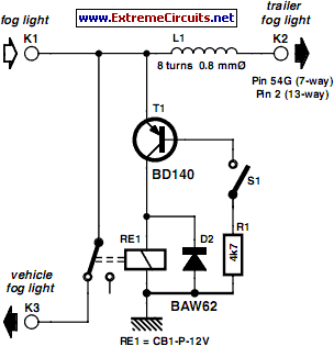How to build Fog Lamp Switch Circuit - circuit diagram