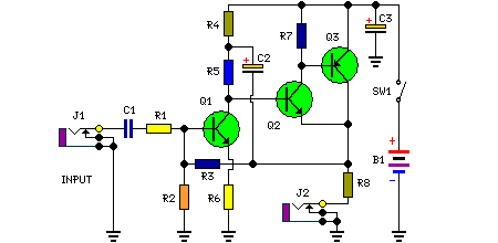 How to build Portable Headphone Amplifier Circuit - circuit diagram