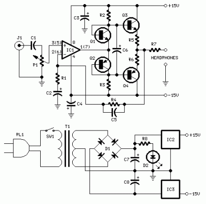 How to build Headphone Amplifier - circuit diagram