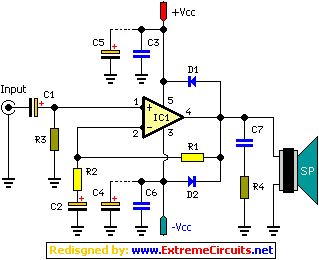 How to build 18W + 18W Stereo Hi-Fi Audio Amplifier (TDA2030) - circuit diagram