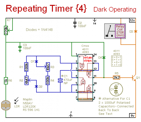 How to build Repeating Timer No4 - circuit diagram