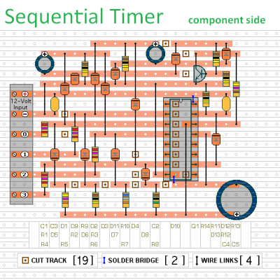 How to build Cmos 4017 Sequential Timer - circuit diagram