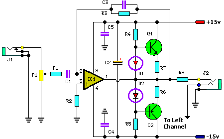 How to build Stereo Headphone Amplifier Circuit Schematic - circuit diagram