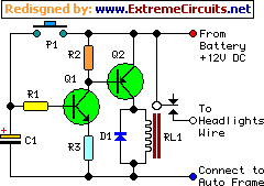 How to build Car Headlights Timer Circuit Schematic - circuit diagram