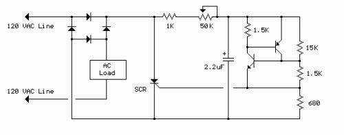 How to build 120 VAC Lamp Dimmer - circuit diagram