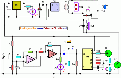 How to build Amplifier Timer Circuit Schematic - circuit diagram