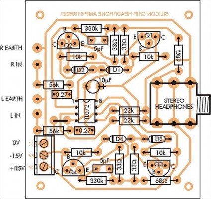 How to build Stereo Headphone Amplifier Circuit Schematic - circuit diagram