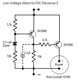 Receiver Battery Low Voltage Alarm