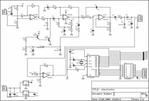 PIC16F84A discolight effect with bass beat control