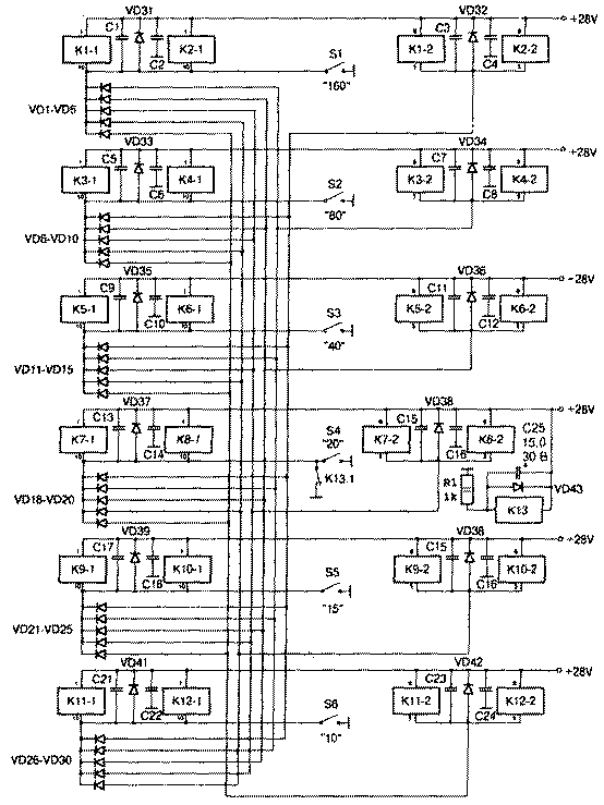 Коммутатор диапазонных ФНЧ в транзисторных усилителях мощности